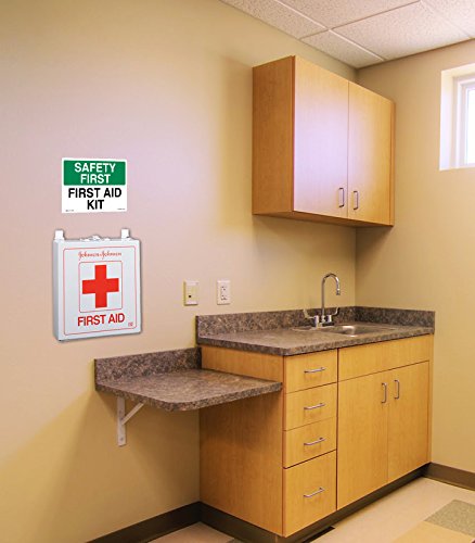 (Set of 2) First Aid Kit Sign Sticker Green 10" x 7" - Durable Self Adhesive 4 Mil Vinyl - Laminated - Fade & Scratch Resistant - Waterproof – Emergency Safety First Sign For Home, Business or Restaurant