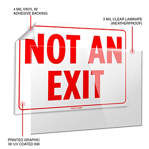 (Set of 2) Not An Exit Sign | 10" x 7" | 4 Mil Vinyl | LAMINATED For Ultimate Protection & Durability | Self Adhesive Decal/Sticker | UV Protected & Weatherproof | Heavy Duty