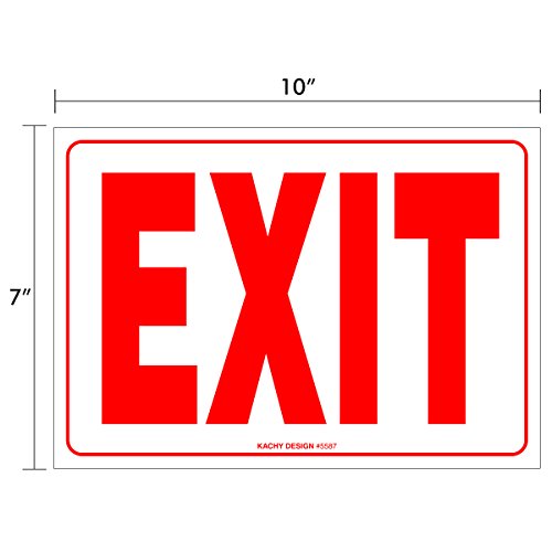 (Set of 2) Exit Sign | 10" x 7" | 4 Mil Vinyl | Laminated for Ultimate Protection & Durability | Self Adhesive Decal/Sticker | UV Protected & Weatherproof | Heavy Duty